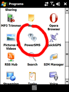 PowerSMS Start menu icon